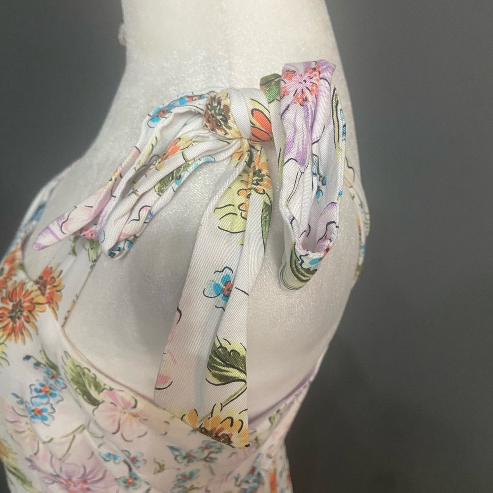 CROWN & IVY Long Maxi Floral Sundress Dress Milkmaid Tiered Lace Smocked XL - Picture 9 of 17